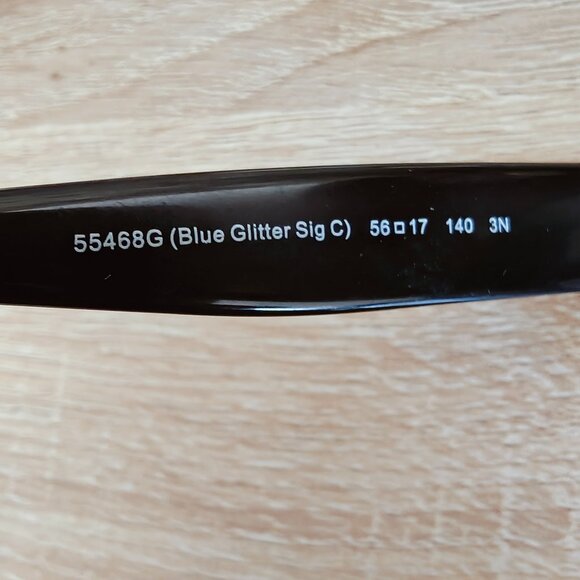 Coach Sunglasses HC8264 L1083 Blue Glitter Signature Logo Sunglasses 56-17-140mm